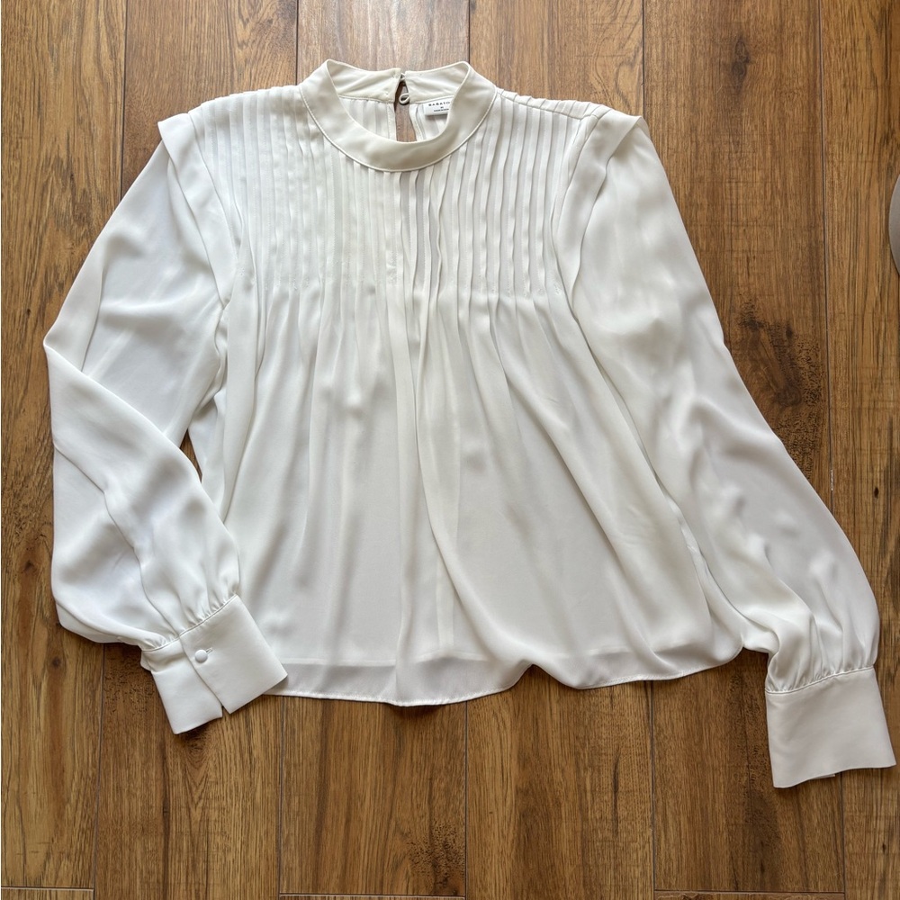 Babaton Cream Pleated Blouse